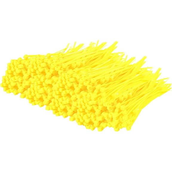 6 Inch Yellow Zip Ties, 100 Pack, 40lb Strength, Uv Resistant Strong Nylon Cable