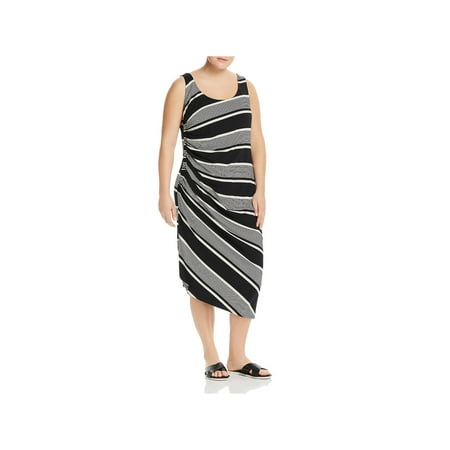 Vince Camuto Womens Plus Sleeveless Striped Maxi Dress