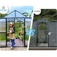 thumbnail image 4 of Jocisland 8x12x7.5 ft Polycarbonate Greenhouse Double Swing Doors 4 Vents 5.2FT Added Wall Height, Walk-in Large Aluminum Greenhouse Winter Sunroom Greenhouse for Outdoors, Black, 4 of 9