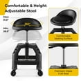 thumbnail image 6 of Costway Rolling Seat Mechanic Stool Chair with Tool Tray 4 Universal Wheels for Factory Black, 6 of 9