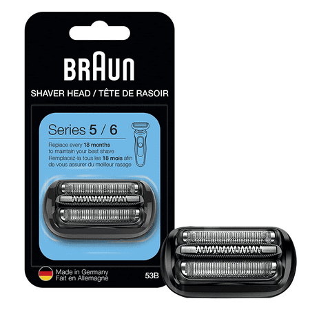 Series 5 and 6 Electric Shaver Replacement Head for Braun Shavers - 53B - Compatible with Braun Razors 5020s, 5018s, 5050cs, 6020s, 6075cc, 6072cc,Black