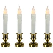 Northlight Frosted LED Flickering Window Candles with Timer - 8.5" - Set of 4