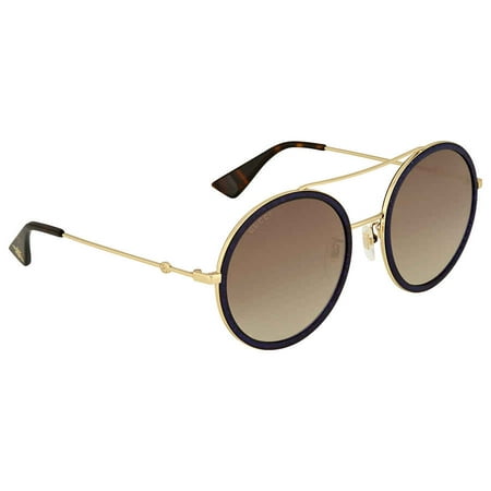Anti-reflective GG0061S-005-56 Gold Round Sunglasses