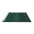 thumbnail image 2 of Ahgly Company Machine Washable Indoor Rectangle Abstract Turquoise Blue Modern Area Rugs, 6' x 9', 2 of 4
