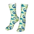 thumbnail image 6 of Fuzoiu Cute Dinosaur Blue Green Print Crew Socks,Casual Athletic Gym LightWeight Thin Socks,Casual Crew Socks for Men Woman,Calf Length Crew Socks, 6 of 7