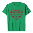thumbnail image 4 of Chemises à Manches Courtes pour Femmes Col Rond Manches Courtes Mode Imprimé Cœur T-Shirt Ample Léger Confortable Doux Chandail Tenues Vert P, 4 of 4
