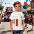 thumbnail image 5 of ibiyuan Usa 250th Anniversary Shirt Kids Red White and Blue 250th Anniversary Tshirt for Girls Round Neck Short Sleeve Patriotic Basic Tees Summer Outfit, 5 of 6