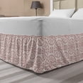 thumbnail image 1 of Abstract Bed Skirt, Stitching Like Looking Retro Style Circular Motifs Round Formations, Elastic Bedskirt Dust Ruffle Wrap Around for Bedding Decor, 4 Sizes, Eggshell and Chocolate, by Ambesonne, 1 of 2
