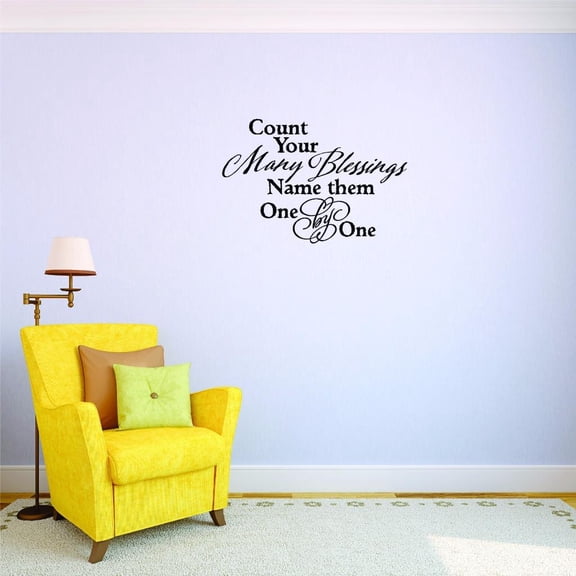 Custom Decals Count Your Many Blessings Name Them One By One Wall Art Size: 16 X 24 Inches Color: Black