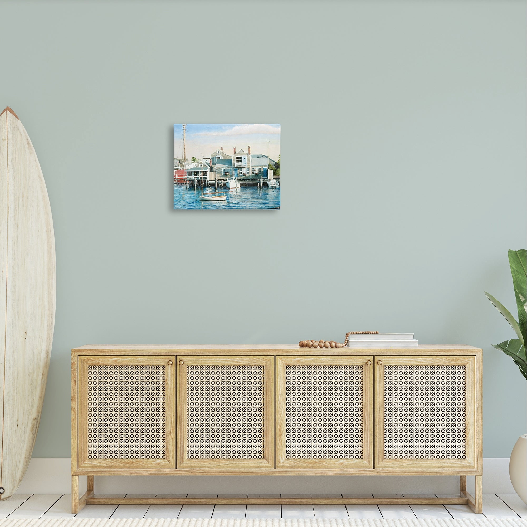 Stupell Industries Relaxing Boats Floating Harbor Marina Ocean Town Photograph Gallery Wrapped Canvas Print Wall Art, Design by Tom Mielko