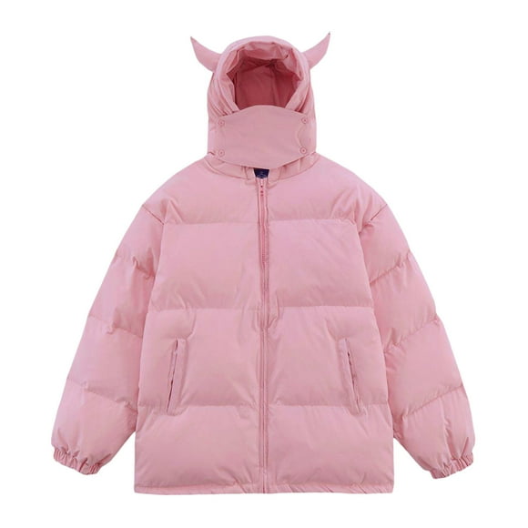 UPPADA Womens Hooded Quilted Puffer Jacket Cute Jackets Mid-Length Padded Warm Winter Heavyweight Coat Outerwear with Pockets,Outdoor Jacket Pink,L
