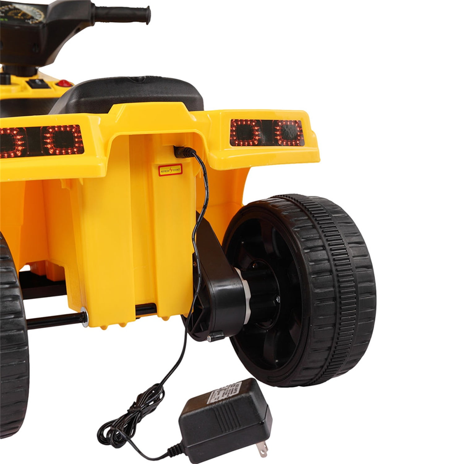 CIPACHO 6V Kids Ride On Car, Rugged 4-Wheeler Electric Cars to Ride Jeep Car for Children Child Boys, Gift Ride-On Car Vehicle Toy w/ LED Lights, MP3, Yellow CIPACHO 6V Kids Ride On Car, Rugged 4-Wheeler Electric Cars to Ride Jeep Car for Children Child Boys, Gift Ride-On Car Vehicle Toy w/ LED Lights, MP3, Yellow