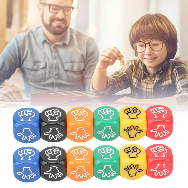 Dice Set, 6 Sided 6 Colors 12Pcs Finger Guessing Game Dice 20mm Rock Paper  Scissors Game Dice For Adults Kids Family Party Portable Compact Board Game  Dice 