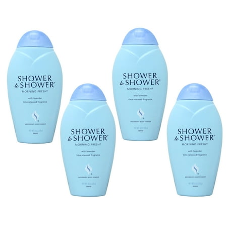 4 Pack - Shower To Shower Absorbent Body Powder Morning Fresh 8 oz Each