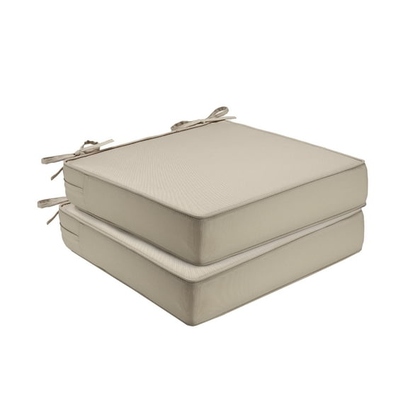 Patio Chair Cushions for Outdoor Furniture 19x19x4 Inch Set of 2, Waterproof Outdoor Seat Cushions, Garden Sofa Couch Thicked Chair Cushions with Ties