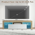 thumbnail image 2 of SESSLIFE TV Cabinet for 70 inch, Led TV Stand with RGB LED Lights, Storage Drawers, Living Room Bedroom Lounge Room TV Entertainment Center, Oak + White, TE2408, 2 of 10
