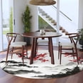 thumbnail image 3 of Round Rug 6Ft Washable Non-Slip, Chinese Mountain Circle Area Rugs for Living Room Bedroom, Landscape Painting Red Plum Flowers Indoor Floor Mats Carpet Runner for Home Decor Aesthetic, 3 of 8