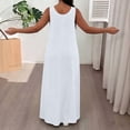 thumbnail image 5 of Karymi Summer Dress Plus Size Solid Maxi Dress, Casual Round Neck Sleeveless Tank Dress with Side Pockets, Loose Fit Flowy Long Dress Easter Dresses for Women 2026, 5 of 6