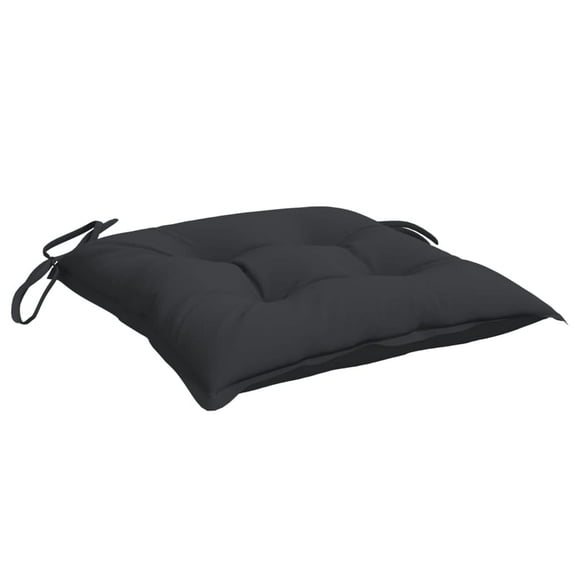 Cojines para silla VidaXL, tela negra, 40 x 40 x 7 cm, 2 unidades