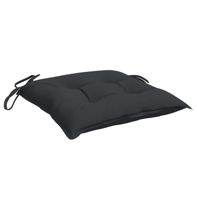 Cojines para silla VidaXL, tela negra, 40 x 40 x 7 cm, 2 unidades