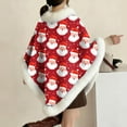 thumbnail image 3 of APEXFWDT Womens Christmas Cute Fleece Fuzzy Cape Poncho Coat Xmas Printed Pullover Poncho Cape Shawl Wrap for Fall Winter, 3 of 6