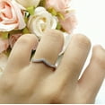 thumbnail image 3 of Chevron Midi V-Shape Wedding Ring CZ 925 Sterling Silver Size 6, 3 of 5
