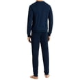 thumbnail image 3 of UNCOVER by SCHIESSER Pijama para hombre, conjunto de 2 piezas - largo, cuello redondo, algodón, liso/estampado Azul scuro S (Small), 3 of 5