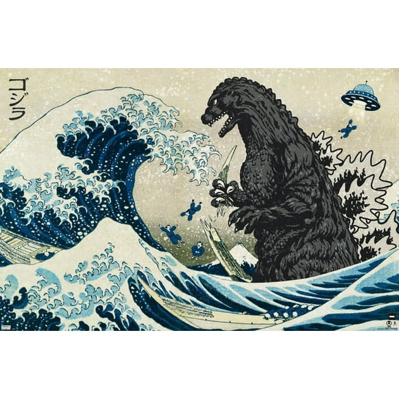 Godzilla - Great Wave Wall Poster, 22.375" x 34"