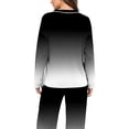 thumbnail image 4 of Womens Pajama Sets 2 Piece Lounge Sets for Women Fashion Graphic V Neck Long Sleeve Top and Elastic Waist Pants (XL, Black), 4 of 7