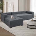 thumbnail image 3 of CJC Sectional Couch Covers Stretch L Shape Sofa Covers with Elastic Bottom, 2pcs Sofa Slipcovers for 3 + 4 Seater Sectional Chaise Slipcover (Gray), 3 of 9
