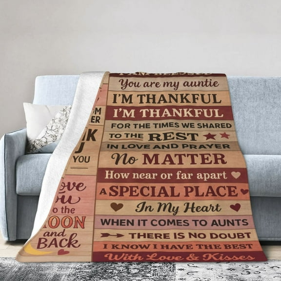 to My Aunt Blanket from Niece Nephew Best Auntie Gifts Flannel Throw Blankets for Birthday/Mothers Day 50x40