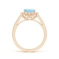 thumbnail image 2 of Angara Natural 1.4 Ct. Aquamarine with Diamond Halo Ring in 14K Rose Gold for Women (Ring Size: 7.5), 2 of 8