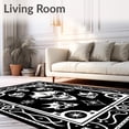 thumbnail image 2 of ODIKA 6'x9' Machine Washable Non-Slip Area Rug, Gothic Mask Design Floor Dark Academia Aesthetic High Traffic Rug, Black, 474048, 2 of 7