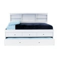 thumbnail image 3 of Discovery World Furniture - Full Size Bed Frame with Headboard Bookcase Captain Day Bed with 3 Drawers & Twin Trundle, Full Size Bed with Storage & Trundle, White, 3 of 5