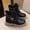 A2 Black, variant on Girls Boots Ankle Boots Lace Up Waterproof Combat Shoes With Side Zipper for Toddler/Little Kid/Big Kid