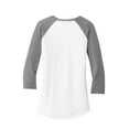 thumbnail image 4 of District Women's Fitted Very Important Tee 3/4-Sleeve Raglan Dt6211 - Light Heather Grey/ White - 4XL, 4 of 4