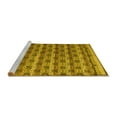 thumbnail image 2 of Ahgly Company Machine Washable Indoor Round Abstract Yellow Modern Area Rugs, 3' Round, 2 of 4
