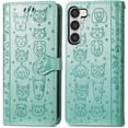 thumbnail image 6 of for Samsung Galaxy S23+ Plus (Not S23) PU Leather Flip Wallet Case, Cute Cat Dog Cartoon Style with Card Slots Holder Phone Cover Case for Samsung Galaxy S23 Plus MG Green, 6 of 9