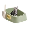 thumbnail image 3 of DOLITY Cat Litter Tray Kitty Litter Pan Cat Litter Container Cat Sand Box Portable Deep Green, 3 of 6