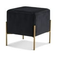 thumbnail image 1 of Meridian Furniture Isla Collection Modern Velvet Upholstered Ottoman, Black, 1 of 4