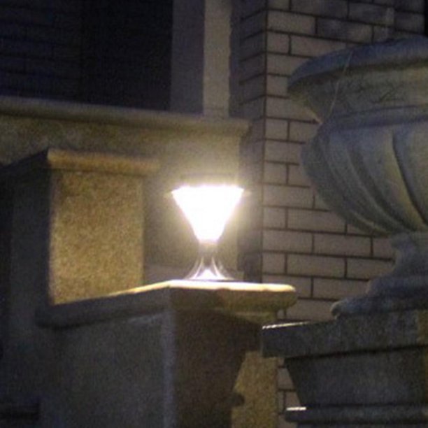Luces alimentadas por energía solar mejoradas, luces impermeables de montaje de pilar para exteriores Iluminación de decoración de paisa Beige perfecl Lámparas LED para exteriores Montaje en pared