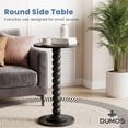 thumbnail image 4 of Gianna Round Side Table - Solid Wood Leg Small Drink Table for Living Room Bedroom Office,Black, 4 of 7