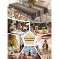 thumbnail image 5 of Brown Beige Wooden Table Cloth, Waterproof Tablecloth for Rectangle Tables, Vintage Farmhouse Retro Art Reusable Washable Fabric Table Cover for Restaurant Kitchen Dining Tables 60"x102", 5 of 9