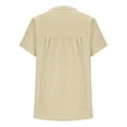 thumbnail image 6 of Kelon Short Sleeve Womens Linen Cotton Tops Vacation Casual Outfits Blouses Dressy Casual Summer Outfits 2026, 6 of 9