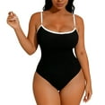 thumbnail image 2 of Antqov One Piece Swimsuit Women, Fashion V Neck Straps Spaghetti Backless Bathing Suit Tummy Control, Summer Lightweight Comfy Vacation Sports Swimwear, 2 of 9