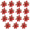 thumbnail image 1 of MasteelfCA 15pcs Christmas Fake Flower Table Setting Glitter Flower Xmas Floral Decoration, 1 of 8