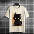 thumbnail image 2 of T-Shirt Drôle pour Hommes, Imprimé Chat Animal Mignon, Manches Courtes, Mode, Col Rond, Respirant, Été, Grande Taille, 2 of 5