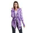 thumbnail image 2 of Made by Johnny Women's Off-Duty Open Front Tie Dye Cardigan XXXL PURPLE, 2 of 6