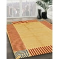 thumbnail image 3 of Ahgly Company Machine Washable Indoor Square Abstract Papaya Orange Area Rugs, 6' Square, 3 of 7