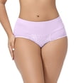 thumbnail image 2 of COMVALUE Women's Lace Underwear Breathable Soft Stretch Hipster Briefs Sexy Bikini Panty (Light Purple, L), 2 of 7